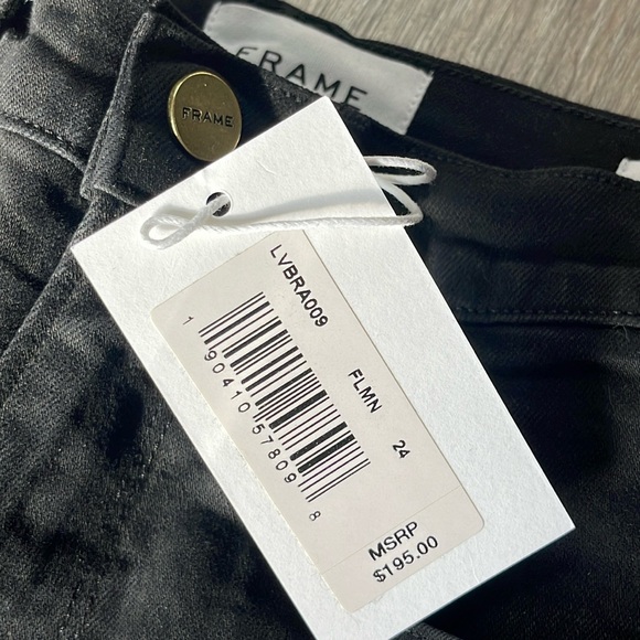 Frame Denim Le Vintage Bermuda Black Shorts Size 24 - Picture 12 of 16